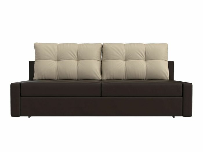 Прямой диван-кровать Мартин коричневого цвета (экокожа) - купить Прямые диваны по цене 39999.0