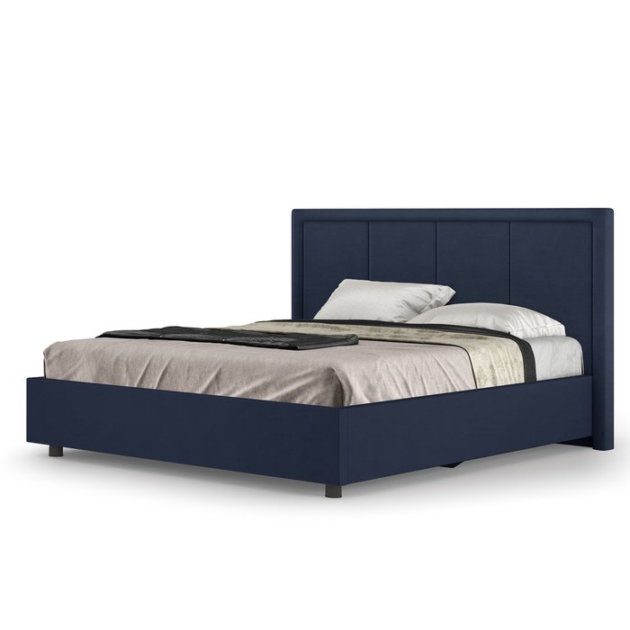 Кровать-8М 160х200 темно-синего цвета с подъёмным основанием 