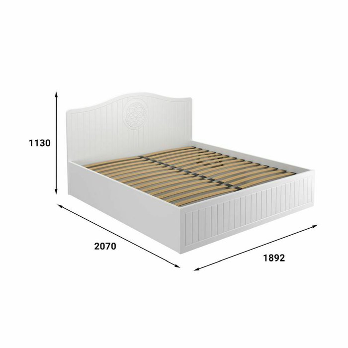 Кровать Монблан 180х200 белого цвета с подъемным механизмом - купить Кровати для спальни по цене 59004.0