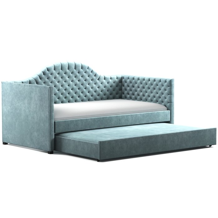 Кровать с дополнительным спальным местом Rosa 100х200 голубого цвета - купить Кровати для спальни по цене 110000.0