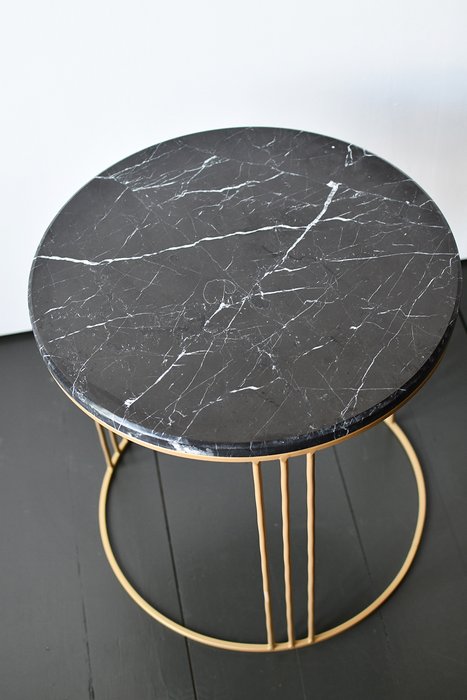 Кофейный стол Marble черно-золотого цвета - купить Кофейные столики по цене 22900.0