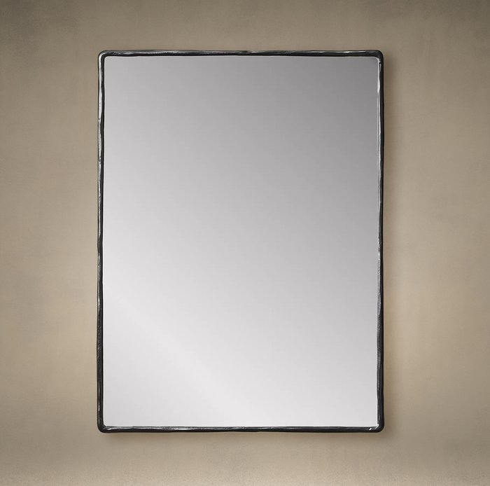 Прямоугольное настенное зеркало Tirramus 105x150 латунного цвета - лучшие Настенные зеркала в INMYROOM