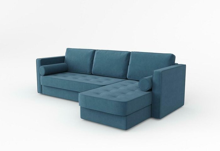 Диван-кровать угловой правый Токке синего цвета - купить Угловые диваны по цене 65989.0