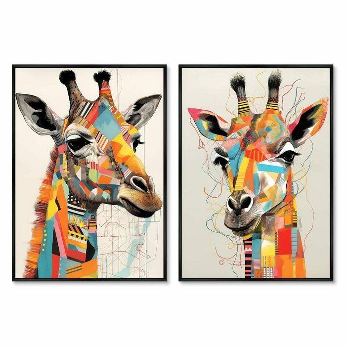 Набор из двух репродукций картин Giraffes, 2024г.