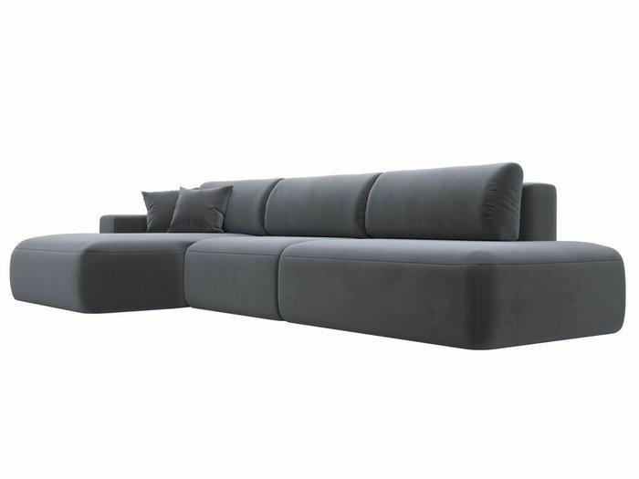 Угловой диван-кровать Лига 036 Модерн Лонг темно-серого цвета левый угол - лучшие Угловые диваны в INMYROOM