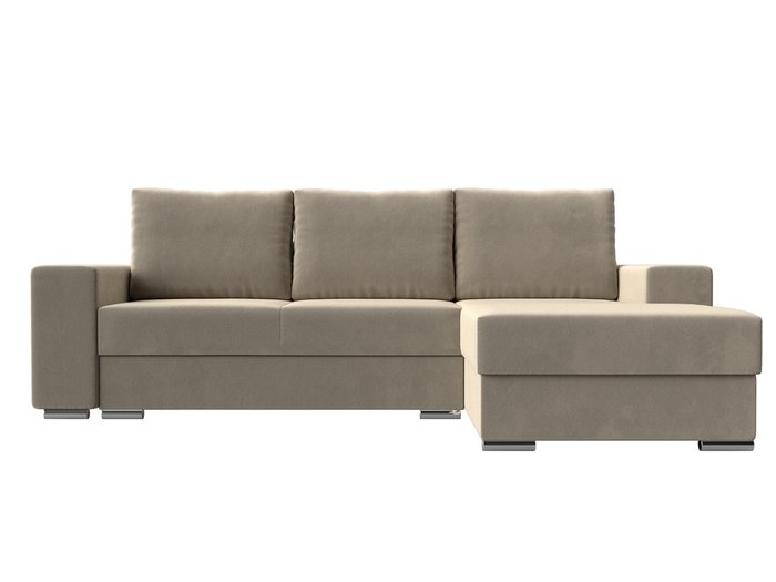 Угловой диван-кровать Дрезден бежевого цвета правый угол - купить Угловые диваны по цене 65999.0