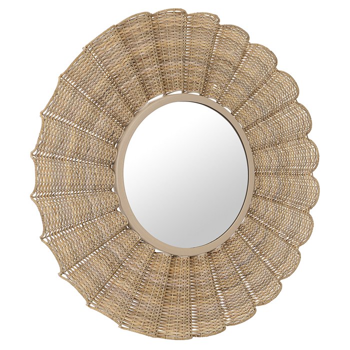 Настенное зеркало Lia бежевого цвета - купить Настенные зеркала по цене 18900.0