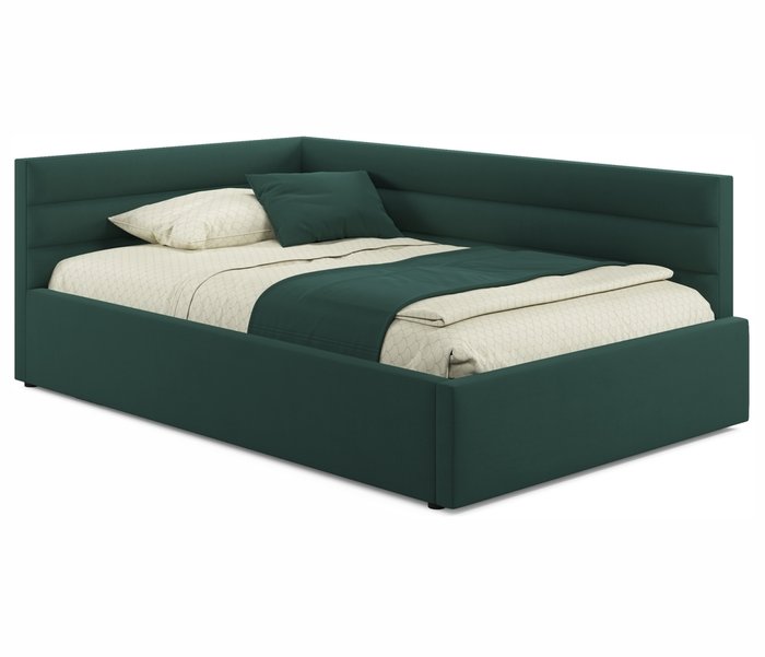 Кровать Aura 120х200 изумрудного цвета с подъемным механизмом Кровать Aura 120х200 изумрудного цвета с подъемным механизмом