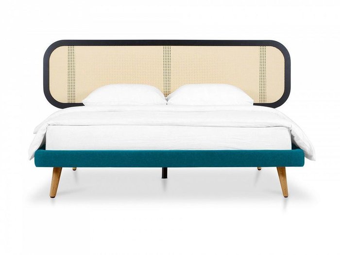 Кровать Male 160х200 бежево-синего цвета - купить Кровати для спальни по цене 109700.0