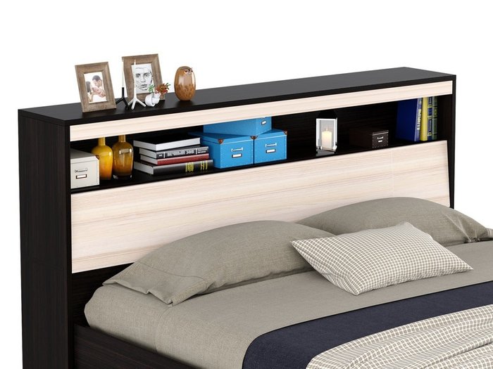 Кровать Виктория 180х200 цвета венге с откидным блоком  - купить Кровати для спальни по цене 14250.0
