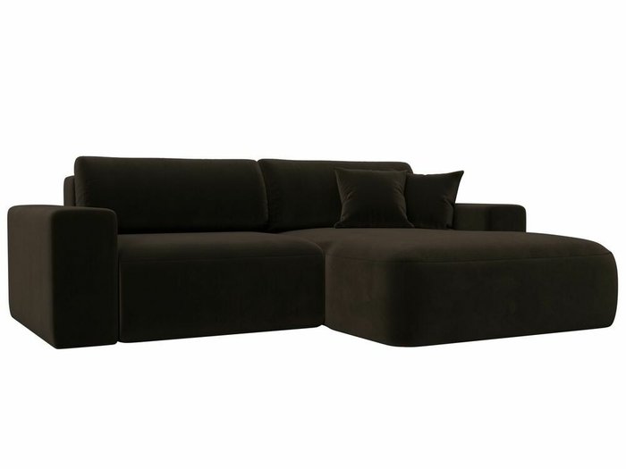 Угловой диван-кровать Лига 036 Классик темно-коричневого цвета правый угол