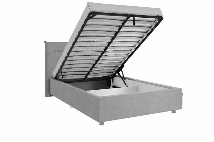 Кровать Альба 120х200 светло-серого цвета с подъемным механизмом - купить Кровати для спальни по цене 26180.0