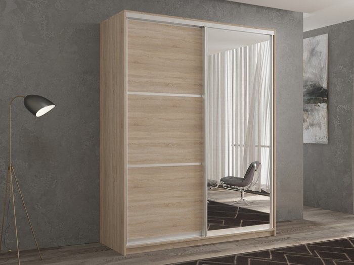 Шкаф-купе Кааппи-2 160 М цвета Сонома  - купить Шкафы-купе по цене 33990.0