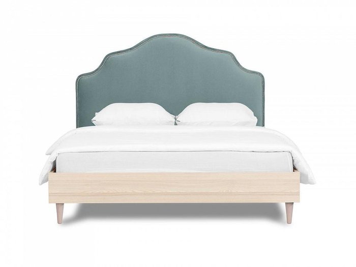Кровать Queen II Victoria 160х200 со спинкой серо-голубого цвета  - купить Кровати для спальни по цене 48410.0