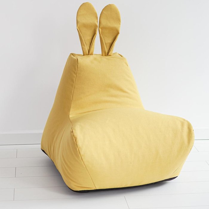 Кресло детское заяц-большой желтого цвета