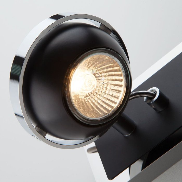 Настенный светильник с поворотными плафонами 20056/2 черный - лучшие Накладные споты в INMYROOM