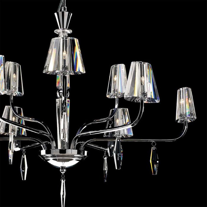 Подвесная Люстра MM Lampadari Crystal со стеклянными прозрачными абажурами - купить Подвесные люстры по цене 56600