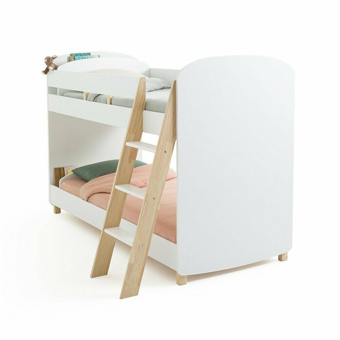 Кровать двухъярусная с кроватными основаниями Pietro 90x190 белого цвета - купить Двухъярусные кроватки по цене 69420.0