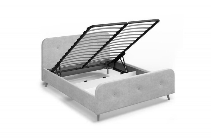 Кровать Сиерра 140х200 светло-серого цвета с подъемным механизмом - купить Кровати для спальни по цене 32660.0