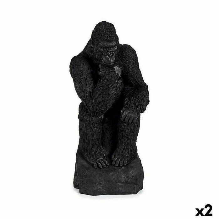 Декоративная фигура Горилла Чёрный 20 x 45 x 20 cm (2 штук)