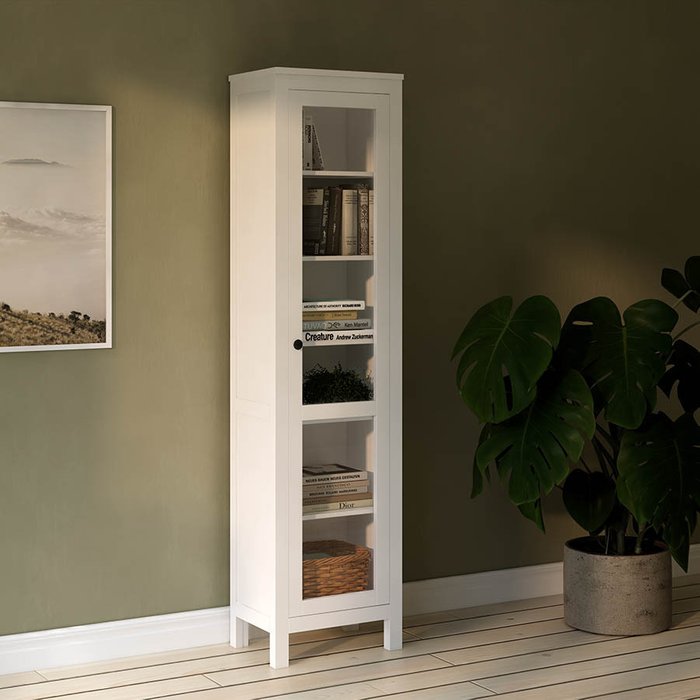 Книжный шкаф Кымор белого цвета - лучшие Книжные шкафы в INMYROOM