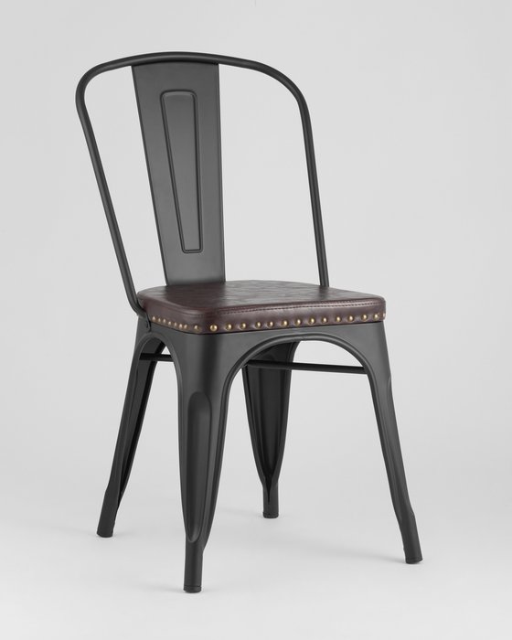 Обеденный стул Tolix Soft черного цвета