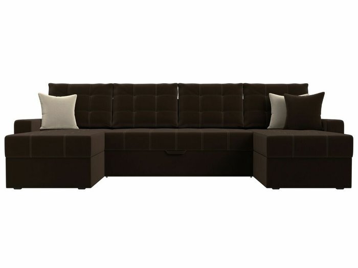 Угловой диван-кровать Ливерпуль темно-коричневого цвета - купить Угловые диваны по цене 67999.0