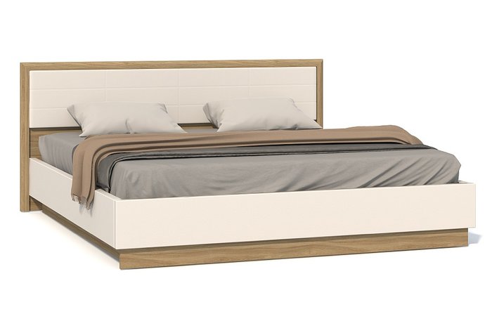 Кровать с подъемным механизмом Анри 140х200 бежевого цвета