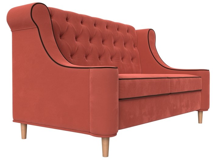 Прямой диван Бронкс кораллового цвета - лучшие Прямые диваны в INMYROOM