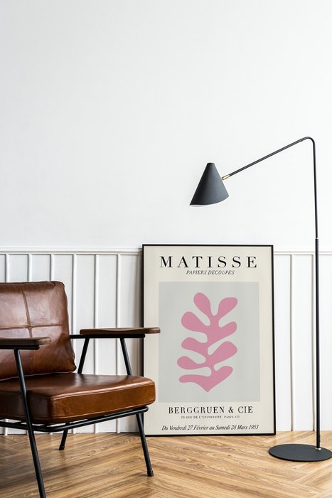 Постер Matisse papiers decoupes pink 40x60 в раме черного цвета  - купить Принты по цене 11396.0
