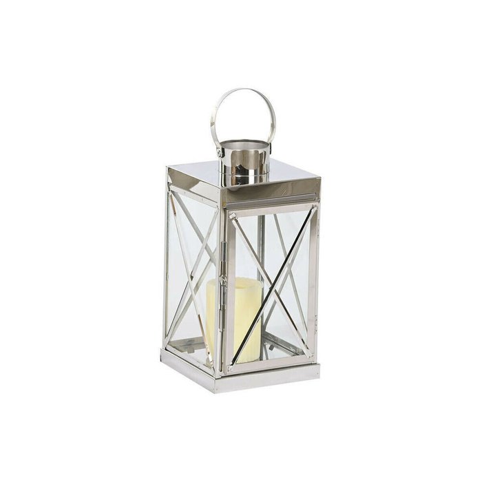 Фонарь Home ESPRIT Серебристый Стеклянный Сталь хром 22 x 20 x 50 cm (4 Предметы) - купить Подсвечники по цене 17131.0