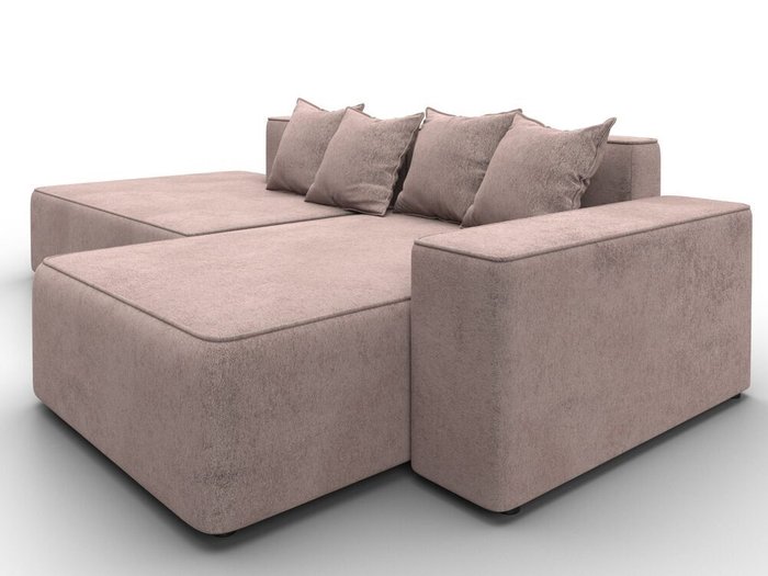 Угловой диван-кровать Лига-079 бежевого цвета правый - лучшие Угловые диваны в INMYROOM