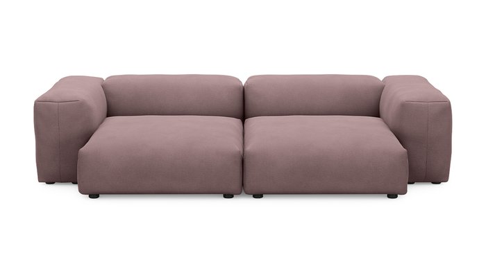 Прямой диван Фиджи двухсекционный большой темно-розового цвета