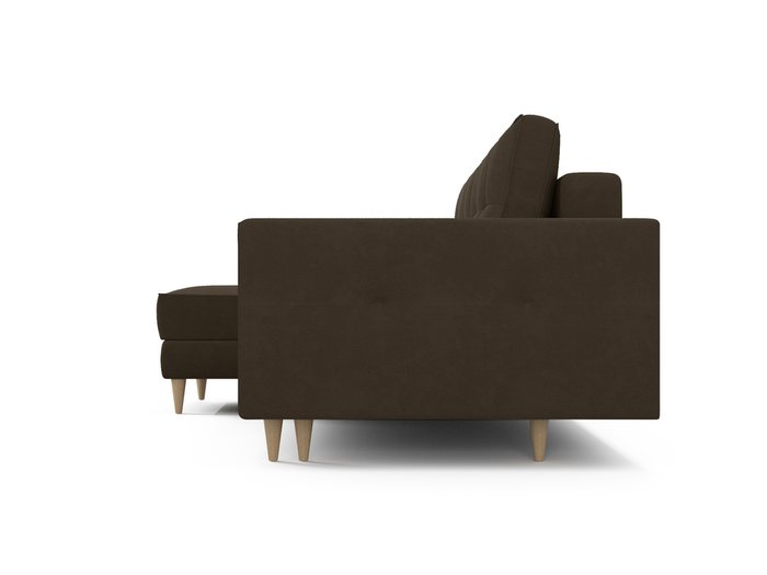 Угловой диван-кровать левый Оtto темно-коричневого цвета - лучшие Угловые диваны в INMYROOM