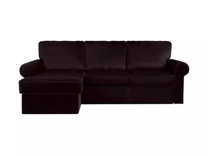 Угловой диван-кровать Murom в обивке из велюра темно-коричневого цвета - купить Угловые диваны по цене 89900.0