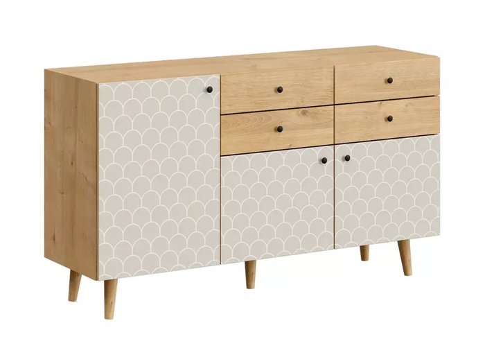 Комод Frida с серо-зелеными дверцами на металлических ножках