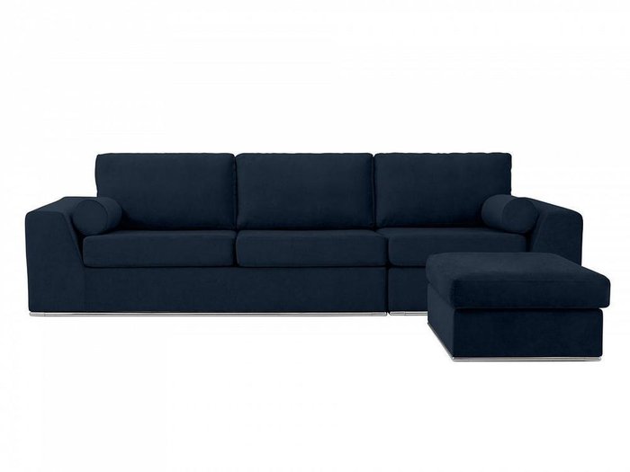 Угловой диван-кровать Igarka темно-синего цвета 