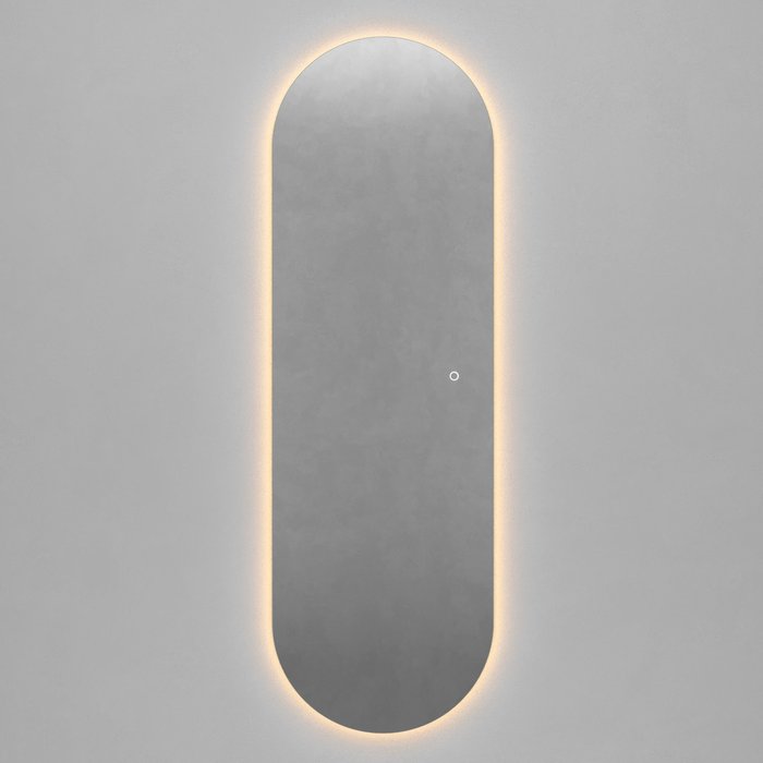 Овальное настенное зеркало Nolvis NF LED L 59х179 с тёплой подсветкой и с сенсорной кнопкой