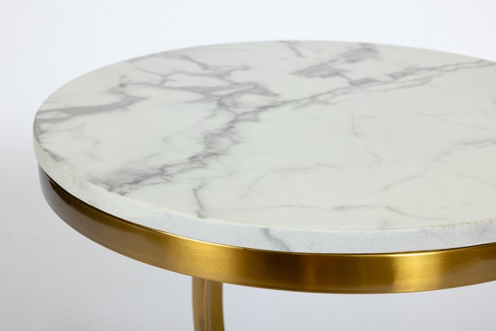 Кофейный стол бело-золотого цвета с двумя столешницами - лучшие Кофейные столики в INMYROOM