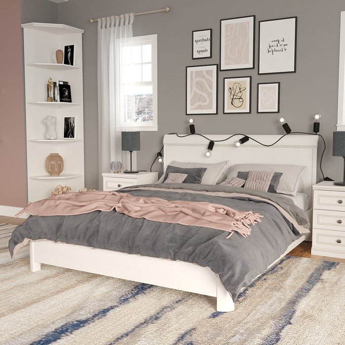 Кровать Белладжио 180х200 белого цвета - купить Кровати для спальни по цене 42792.0