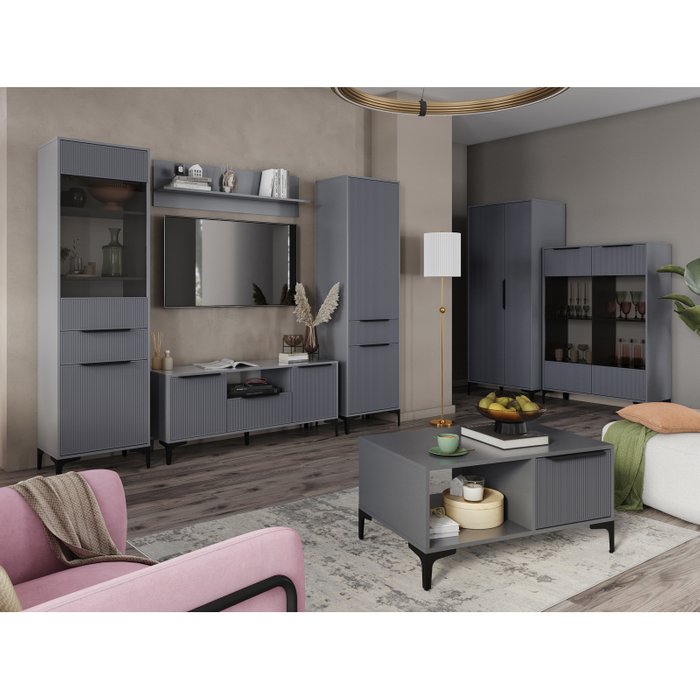 Книжный шкаф Иадама темно-серого цвета - лучшие Книжные шкафы в INMYROOM