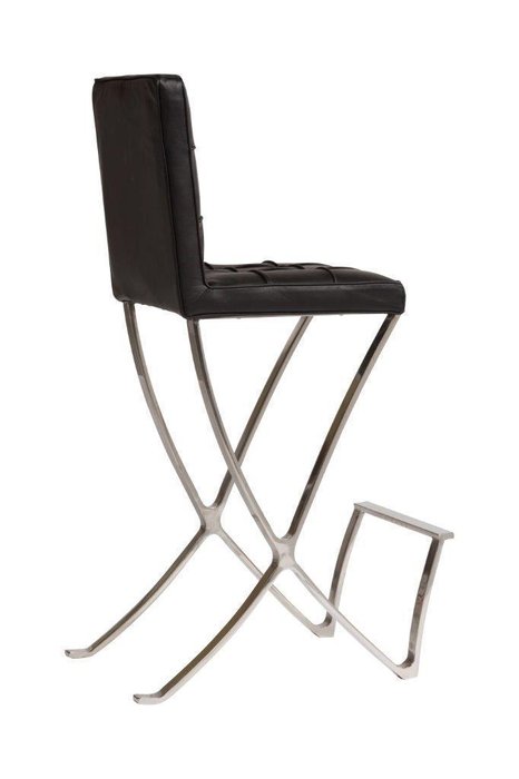 Стул Barcelona Dining Chair Черная Натуральная Кожа - лучшие Барные стулья в INMYROOM
