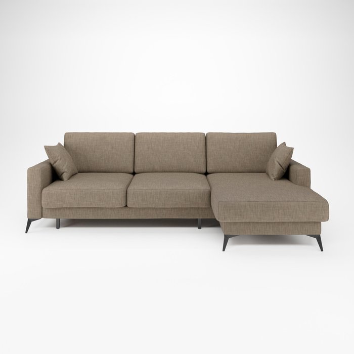 Угловой диван-кровать Наоми темно-бежевого цвета правый  - лучшие Угловые диваны в INMYROOM