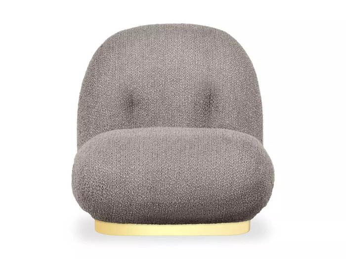Кресло Pacha Wood серо-бежевого цвета с золотым основанием - купить Интерьерные кресла по цене 52380.0