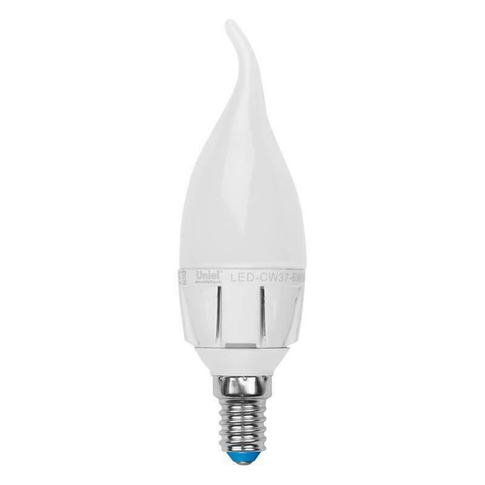 Лампа светодиодная диммируемая (UL-00000727) Uniel E14 6W 4500K матовая LED-CW37-6W/NW/E14/FR/DIM PLP01WH