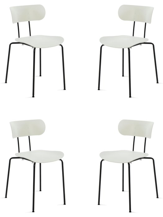 Набор из четырех стульев Van Hallen белого цвета