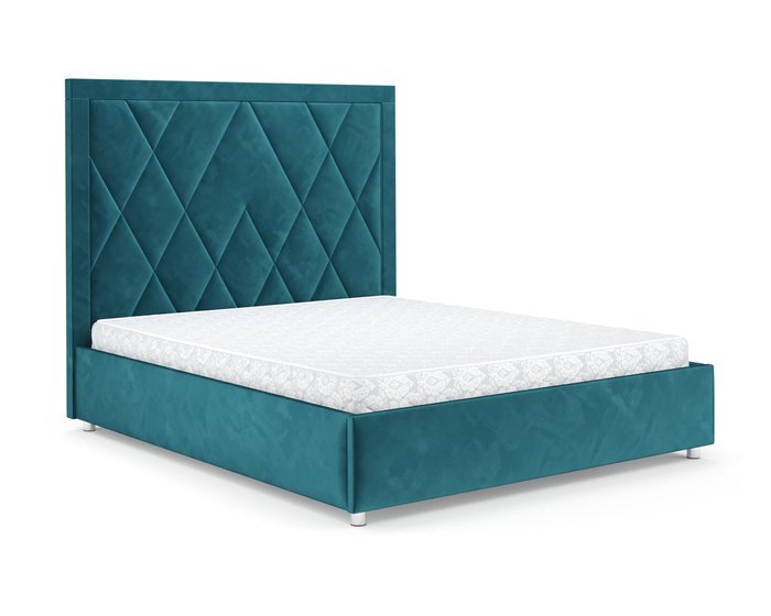 Кровать Треви 160х190 сине-зеленого цвета с подъемным механизмом (вельвет) - купить Кровати для спальни по цене 38390.0