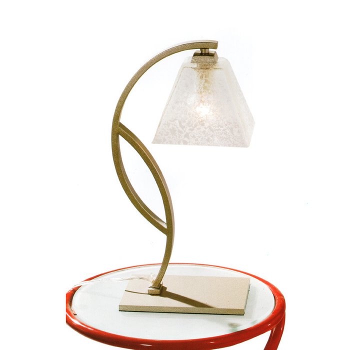 Настольная лампа Ming Wang с плафоном из хрусталя прозрачно-белого цвета