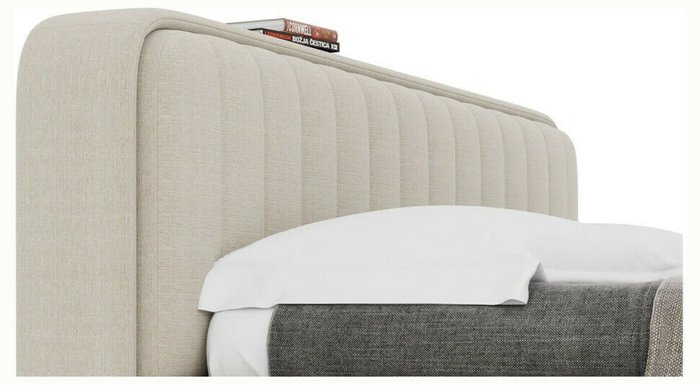 Кровать Forma 180х200 бежевого цвета с прострочкой без подъемного механизма - лучшие Кровати для спальни в INMYROOM
