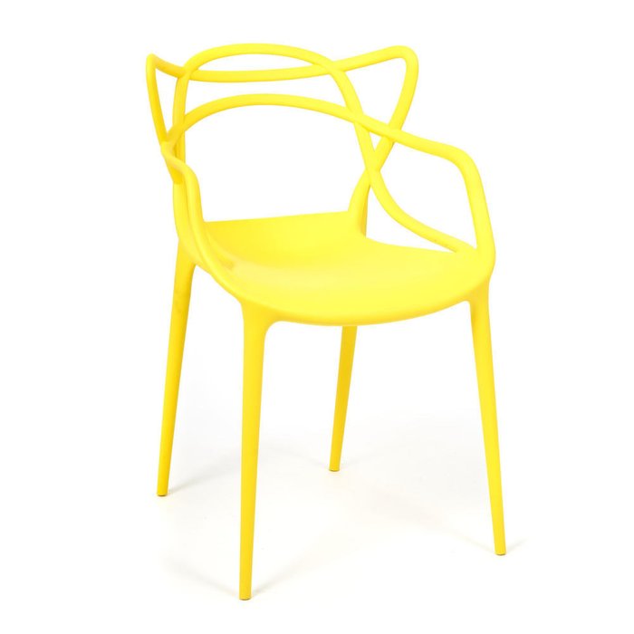 Набор из четырех стульев Cat Chair желтого цвета